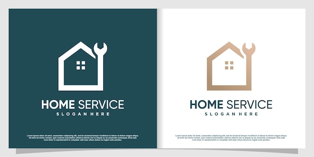 House service logo design with creative unique element Premium Vector part 1