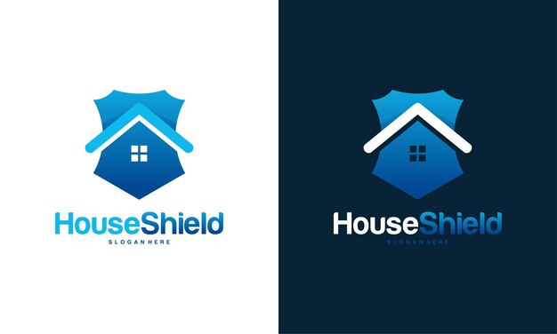 House Shield logo designs concept vector, Home protect logo template