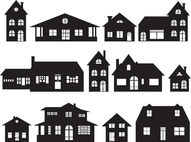 house silhouette vector set