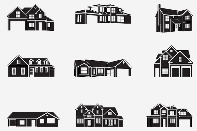 House Silhouettes Set