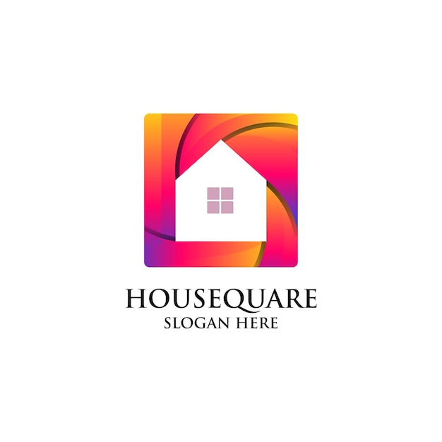 House Square Gradient Logo Design