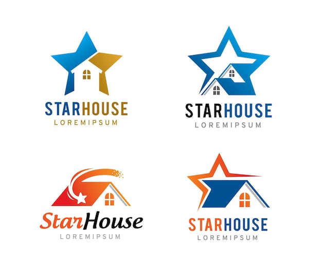 House and star logo symbol or icon template