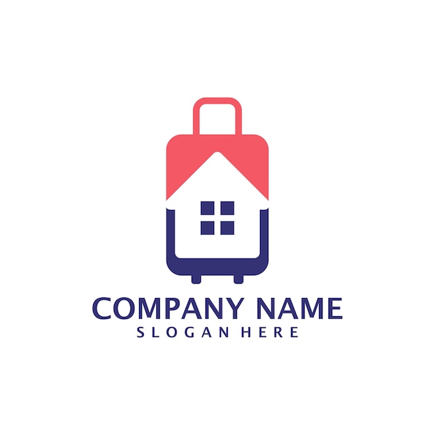 House Suitcase logo design vector Suitcase logo design template concept