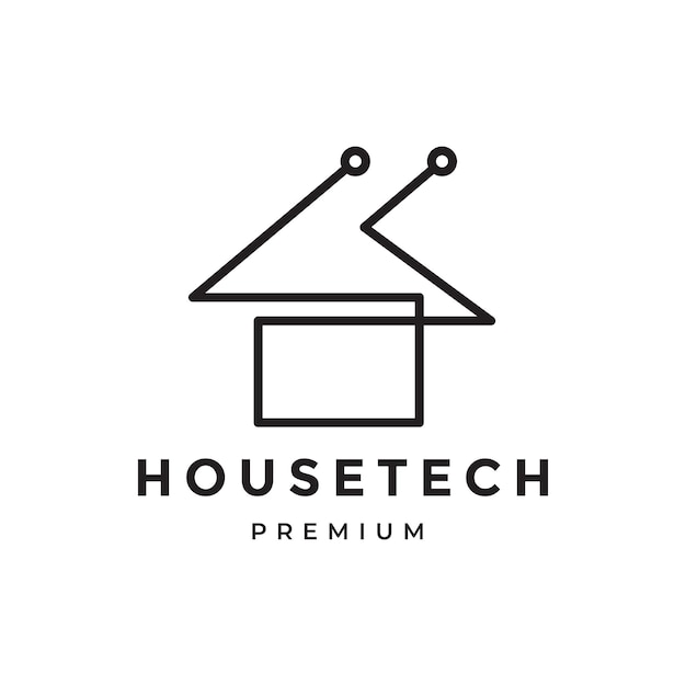 House tech logo design minimal vecctor graphic illustration