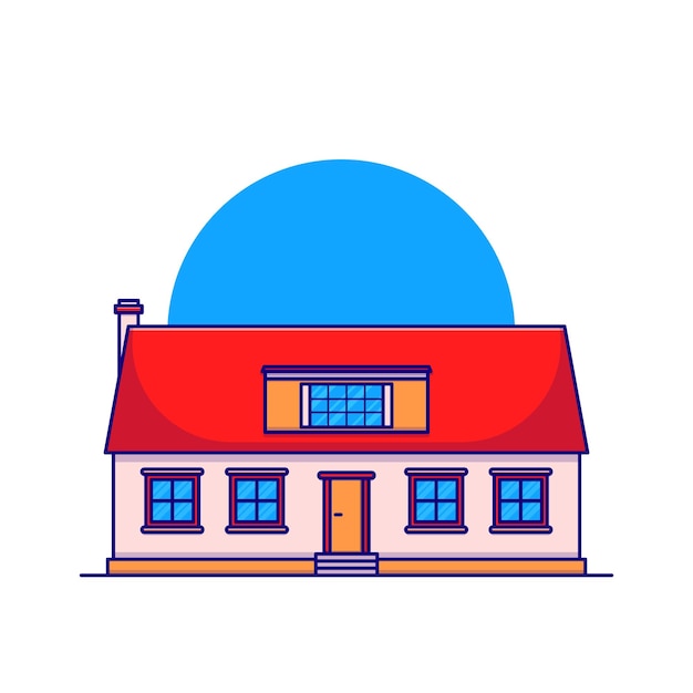 House vector icon illustration. Building icon concept isolated vector. Flat cartoon style