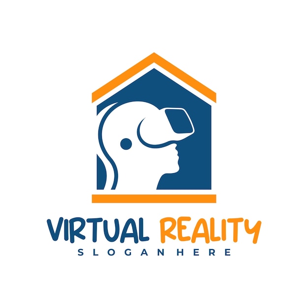 House Virtual Reality logo design Template Creative Virtual Reality logo vector illustration