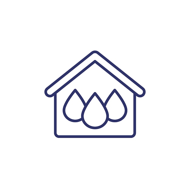 House and water line icon