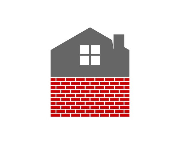 House with brick building logo