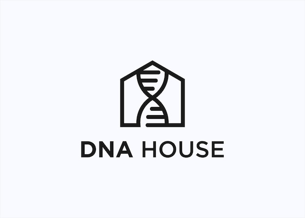 House with DNA logo design vector silhouette illustration