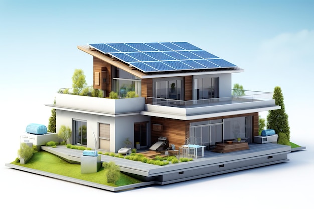 a house with solar panels on the roof