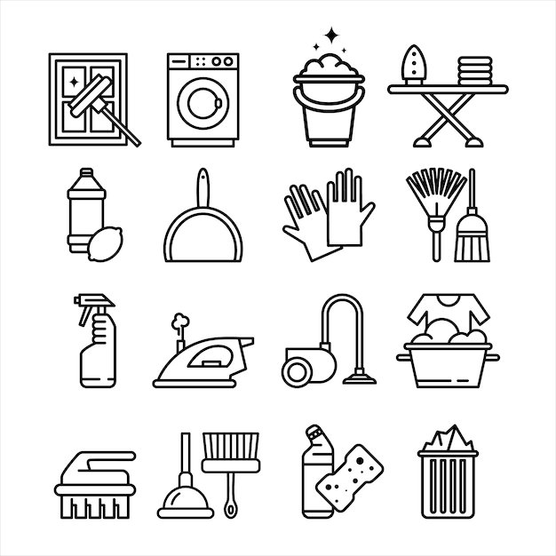 Household Appliances and Tools Icons Set