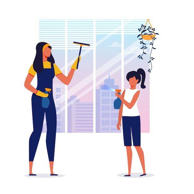 Housekeeping, House Cleaning  Illustration