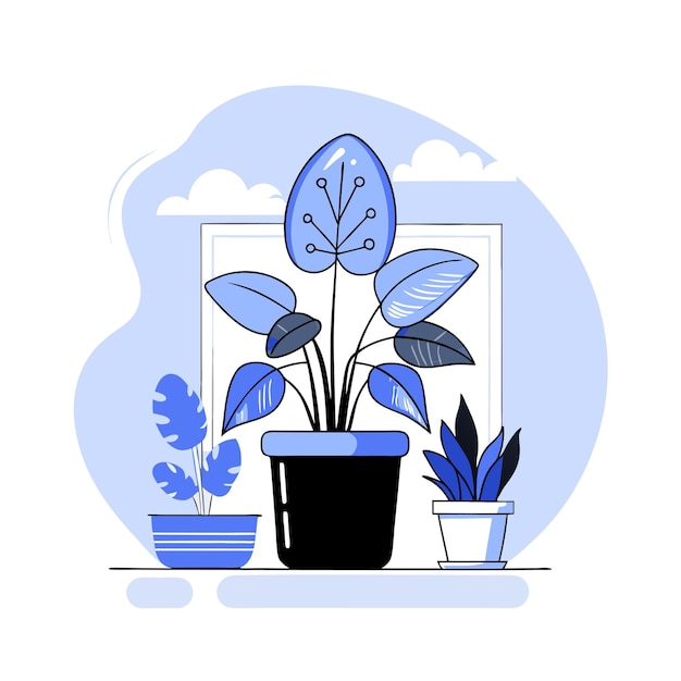 Vector houseplant concept illustration