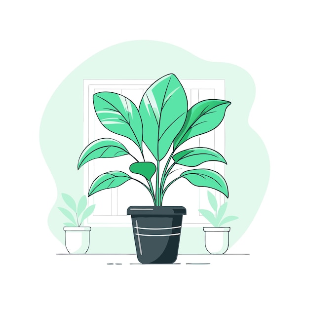 Vector houseplant concept illustration