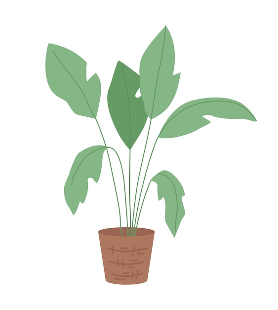 Houseplant for interior decor semi flat color vector item