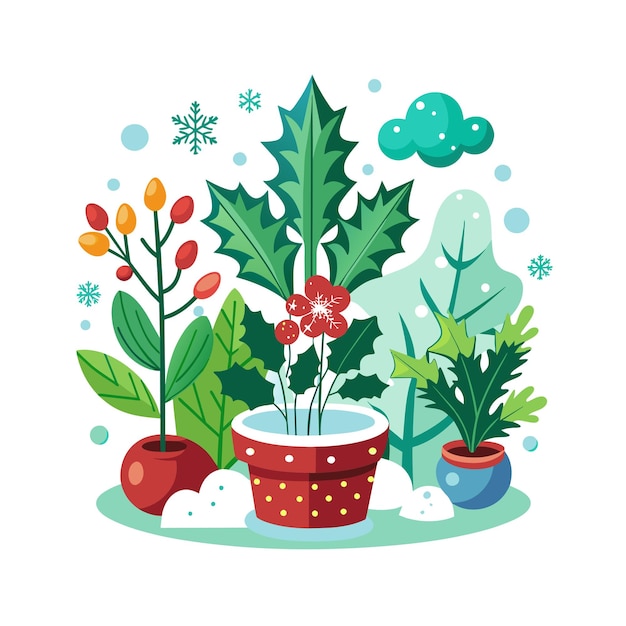 Houseplant in pot vector illustration concept