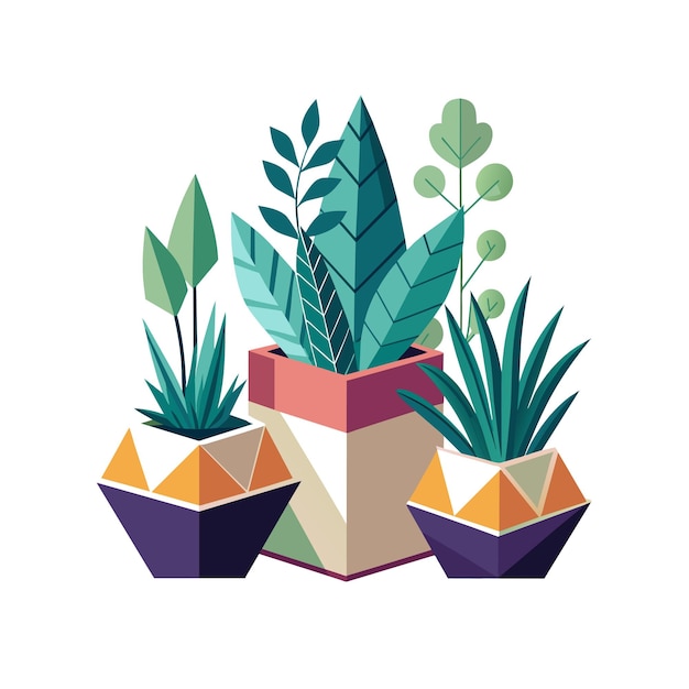 Houseplant in pot vector illustration concept