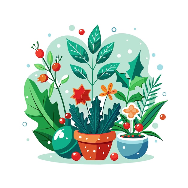 Houseplant in pot vector illustration concept