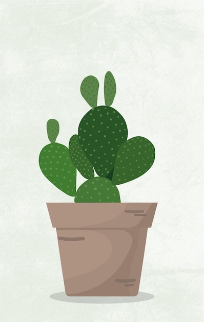 Vector houseplants indoor cactus flat illustration