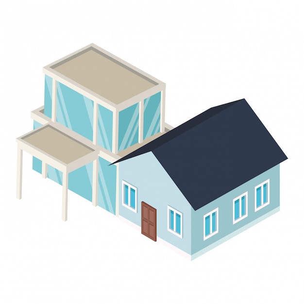 Houses real estate isometric