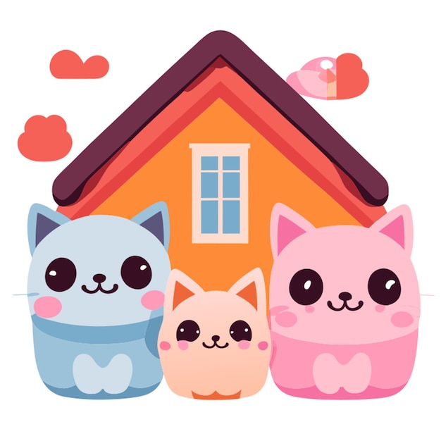 houses vector illustration kawaii