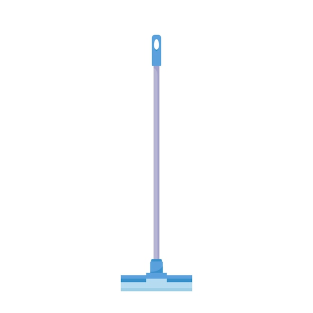 Housework Broom or Mop, Sweeper, Home Cleaning Device for Cleanup. Kitchen and Bathroom Hygiene or Housework Equipment Isolated on White Background. Cartoon Vector Illustration, Icon, Label