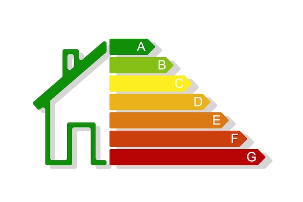 Housing energy efficiency rating certification system Energy class concept Graphic certification