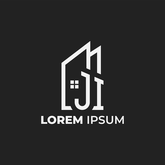 Housing JI letter Logo Design Template