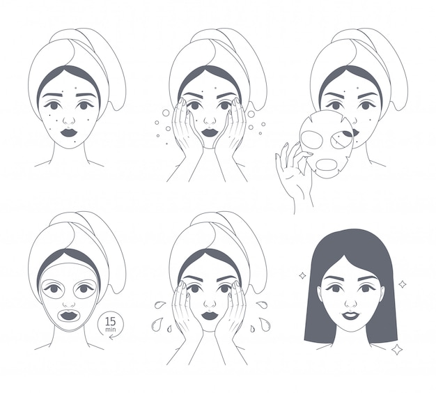 How to apply face mask instrustion for women.