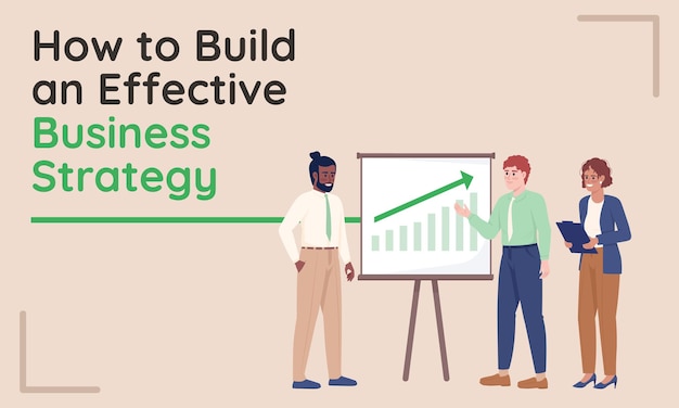 How to build effective business strategy flat vector banner template