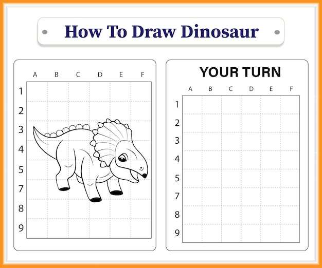 How to draw cute baby dinosaur for kids