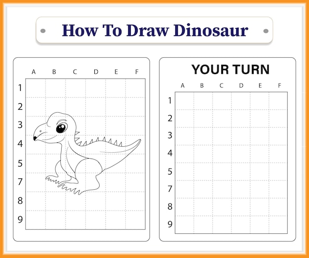 How to draw cute baby dinosaur for kids