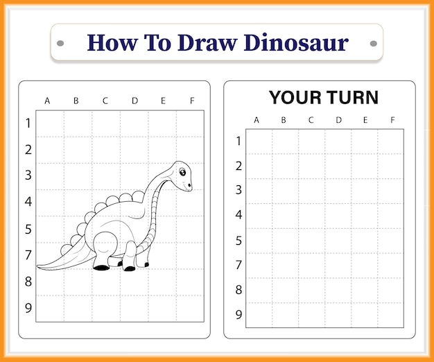 How to draw cute baby dinosaur for kids