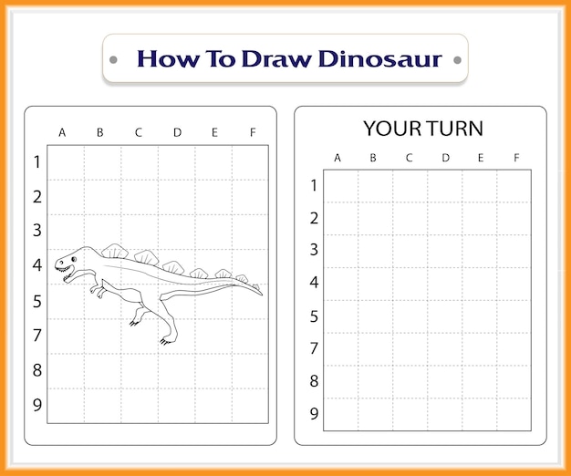 How to draw dinosaur for kids premium vector