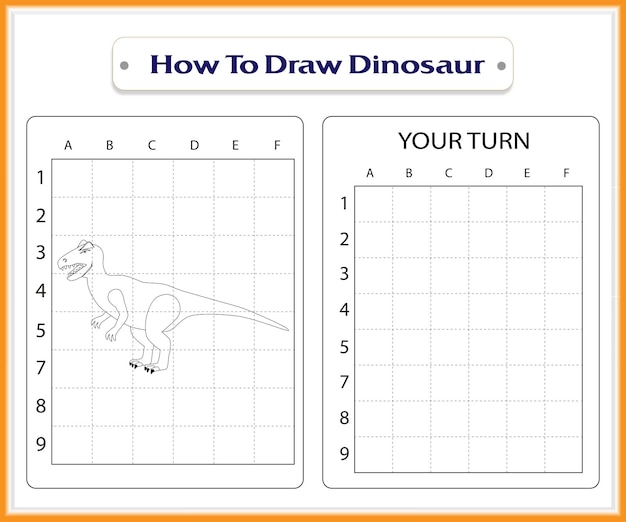 How to draw dinosaur for kids premium vector