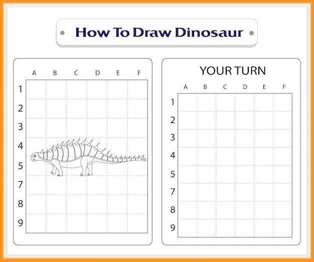 How to draw dinosaur for kids premium vector