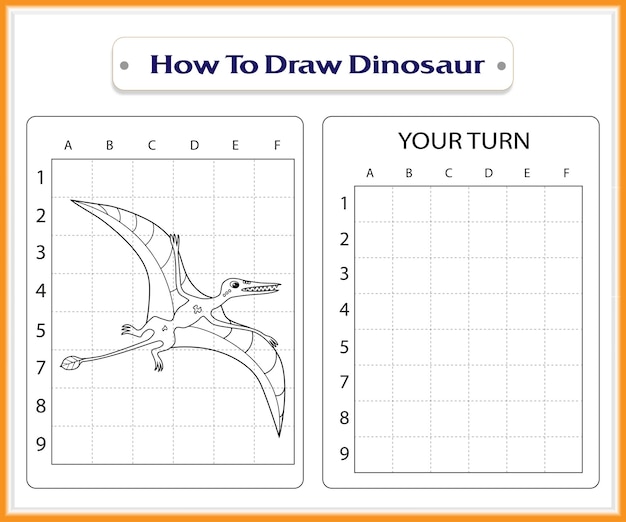 How to draw dinosaur for kids premium vector