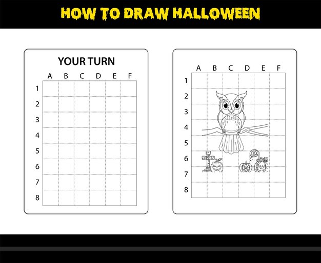 How to draw Halloween for kids Halloween drawing skill coloring page for kids