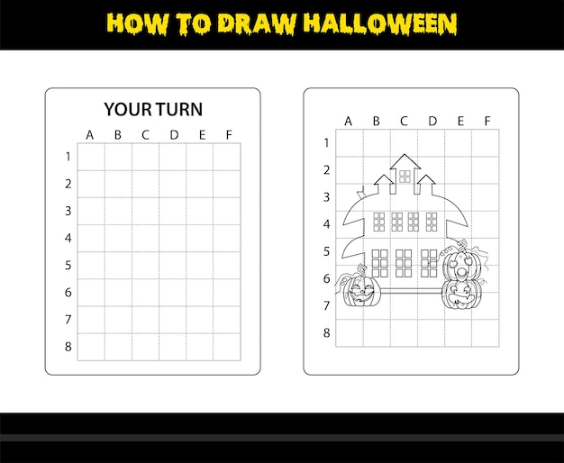 How to draw Halloween for kids Halloween drawing skill coloring page for kids