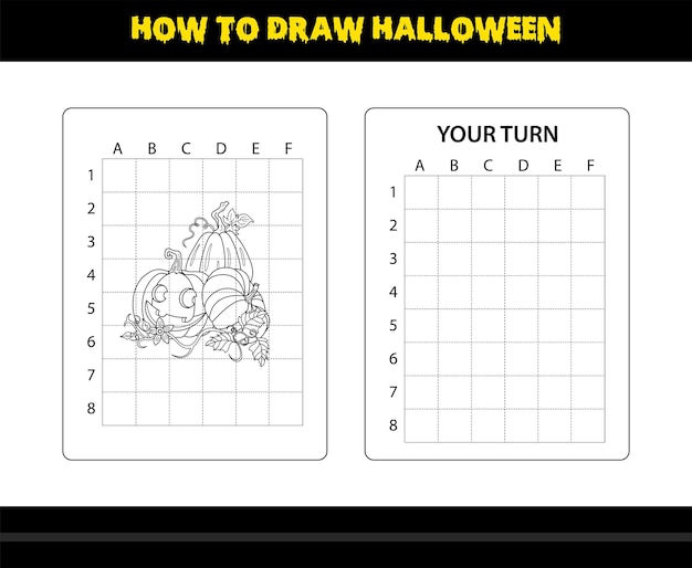 How to draw Halloween for kids Halloween drawing skill coloring page for kids