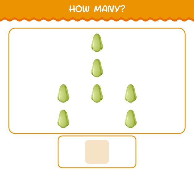 How many cartoon chayote. Counting game. Educational game for pre shool years kids and toddlers