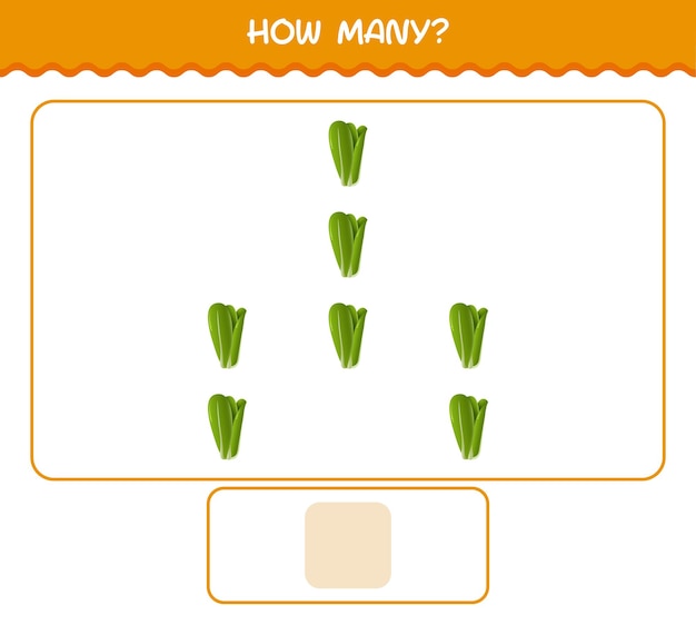 How many cartoon lettuce. Counting game. Educational game for pre shool years kids and toddlers