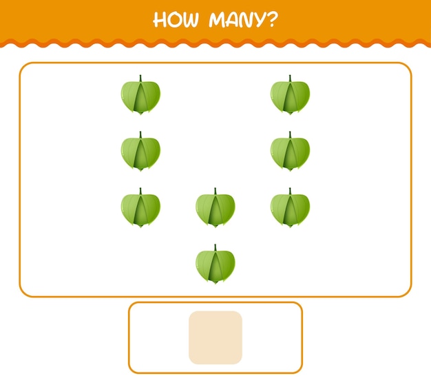 How many cartoon tomatillo. Counting game. Educational game for pre shool years kids and toddlers