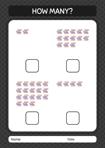 How many counting game with book worksheet for preschool kids kids activity sheet