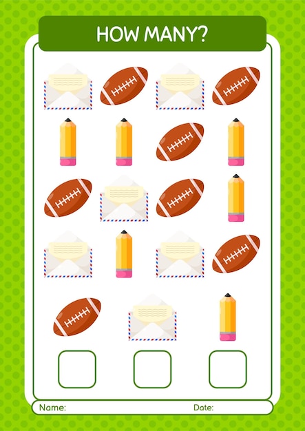 How many counting game with summer icon worksheet for preschool kids kids activity sheet