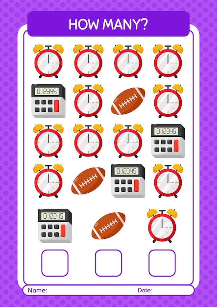 How many counting game with summer icon worksheet for preschool kids kids activity sheet