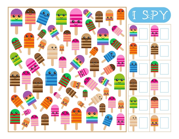 How many I spy game for kids summer popsicles counting activity for kids summer worksheet