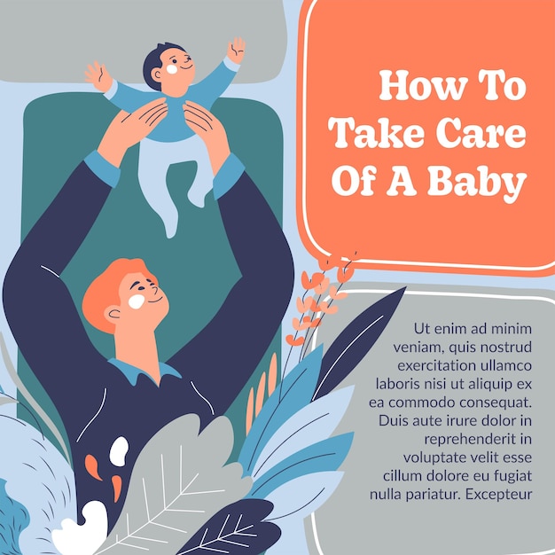 How to take care of baby parenting courses vector