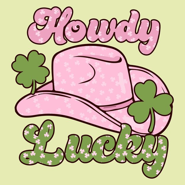 Vector howdy lucky retro saint patricks day eps