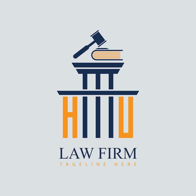 HU Set of modern law firm justice logo design vector graphic template